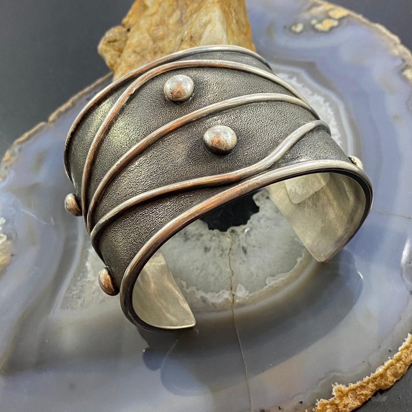 Tawney Cruz-Willie Native American Sterling Heavy Gauge Wide Unisex Bracelet
