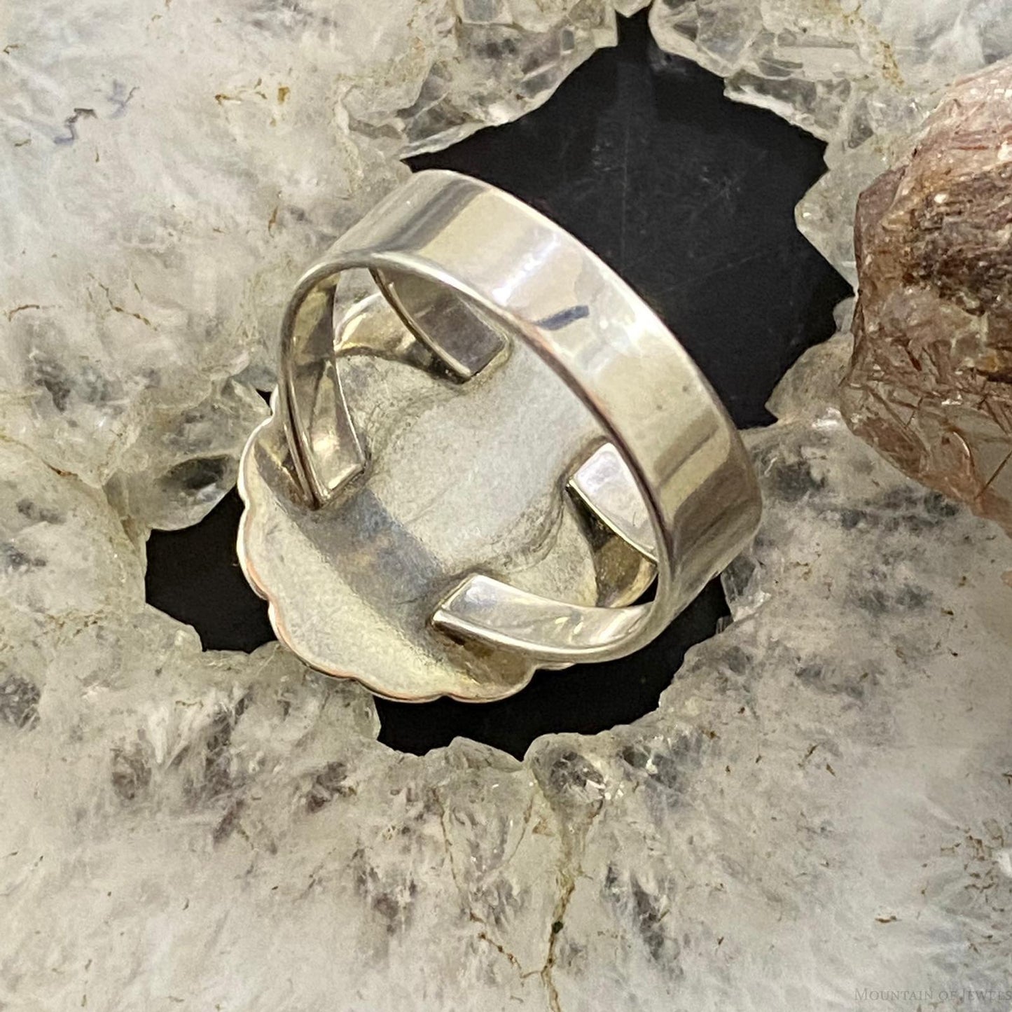 Carolyn Pollack Sterling Silver Oval Rhodonite Decorated Ring Variety of Sizes