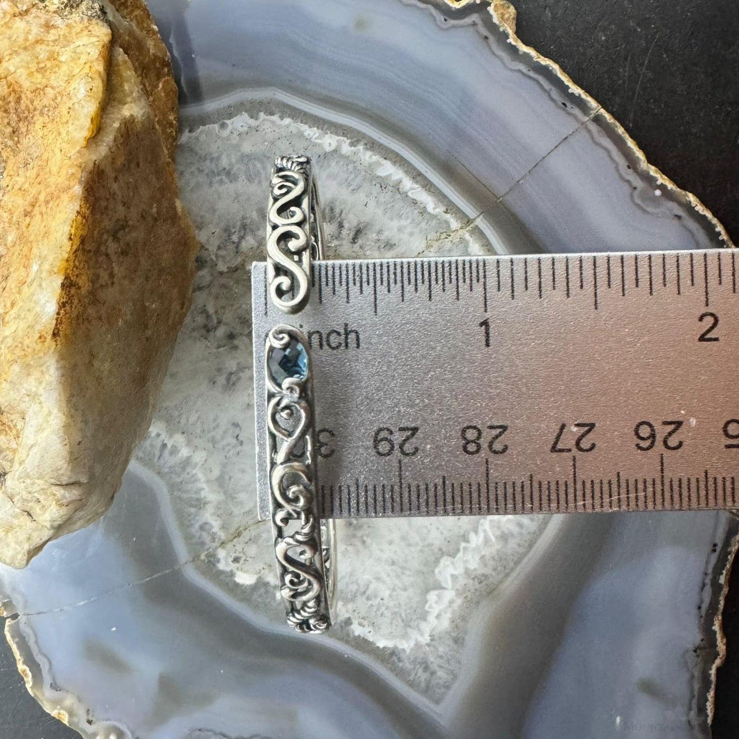 Carolyn Pollack Sterling Silver London Blue Topaz Decorated Hinged Bracelet For Women
