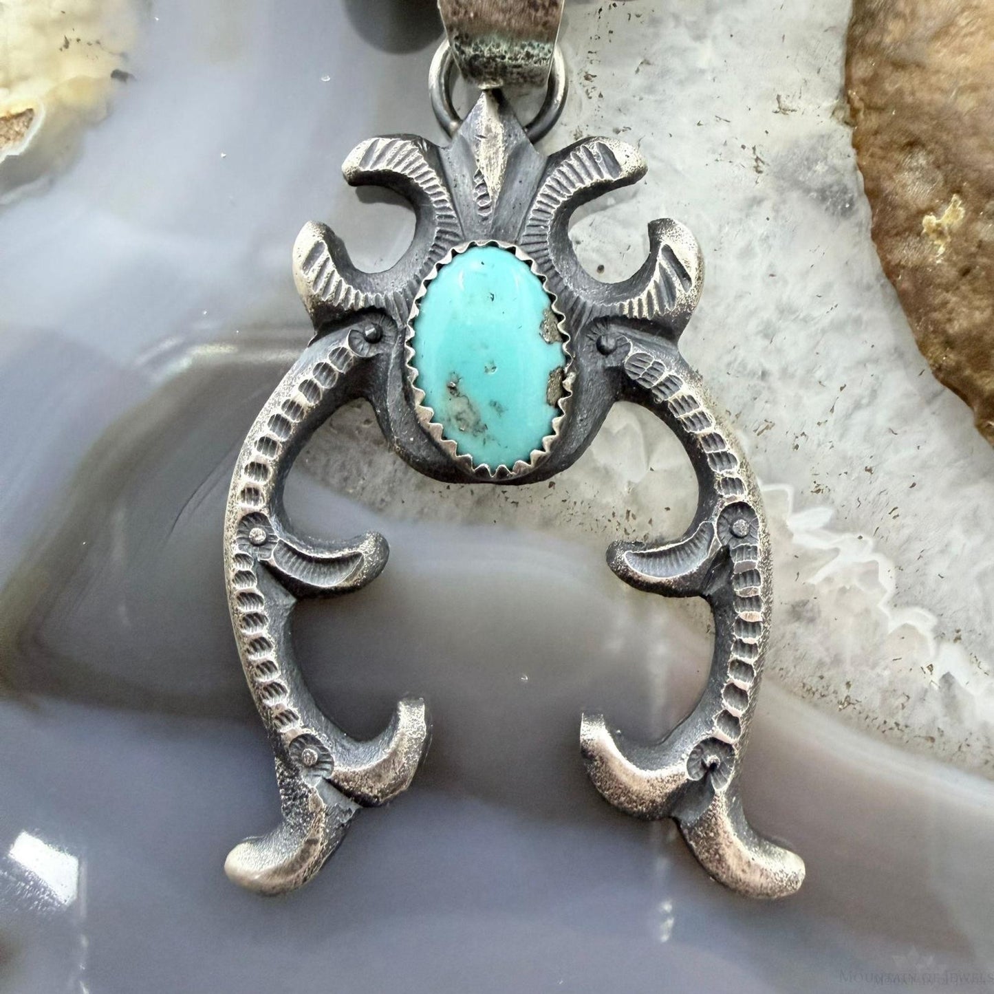 Eva & Linberg Billah Sterling Silver Turquoise Decorated Unisex Naja Pendant