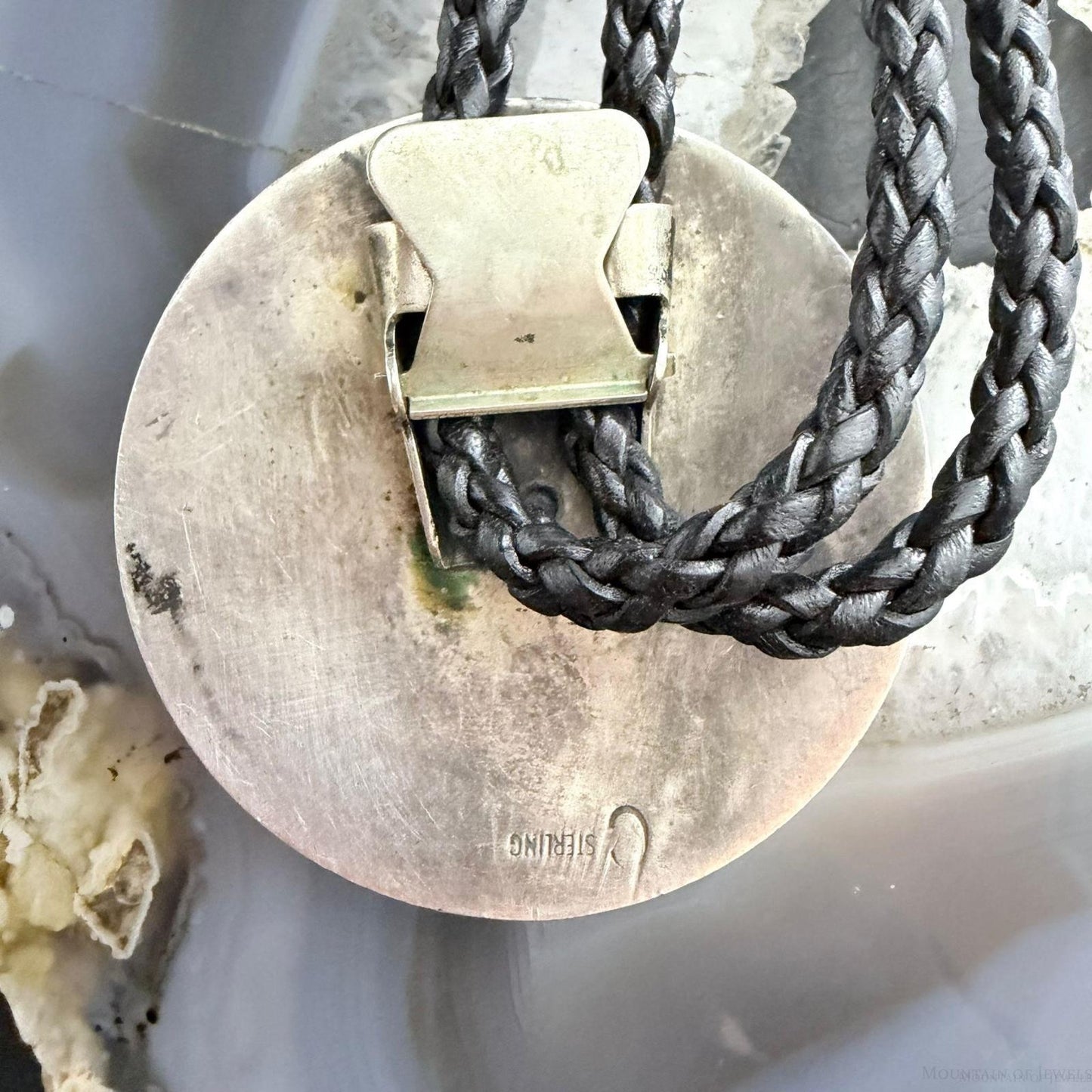 Vintage Hopi Native American Sterling Silver Man in the Maze Bolo Tie For Men