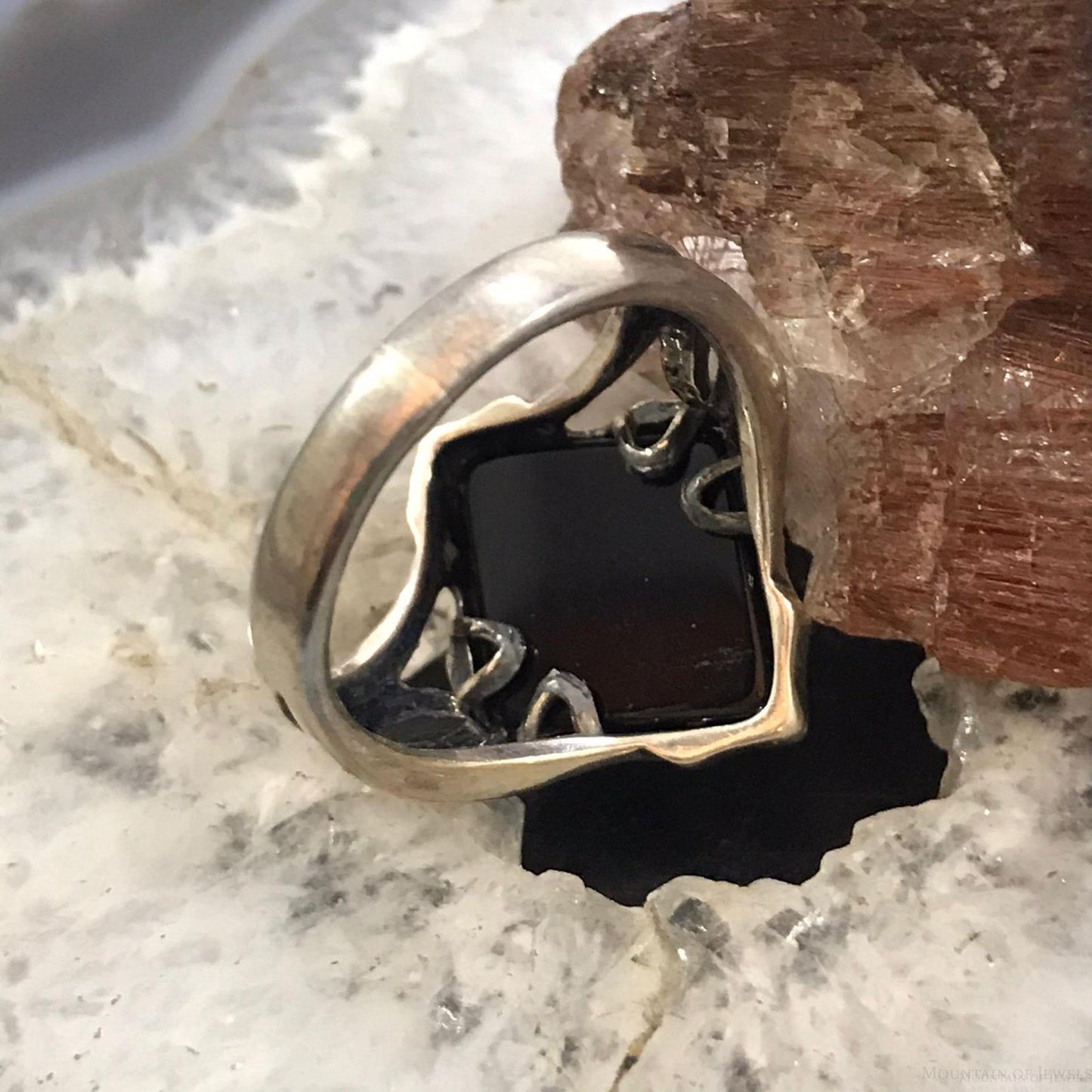 Carolyn Pollack Sterling Silver Sleeping Beauty Turquoise & Onyx Ring Size 10 For Women