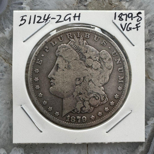 1879-S US 90% Morgan Silver Dollar VG-F #51124-2GH