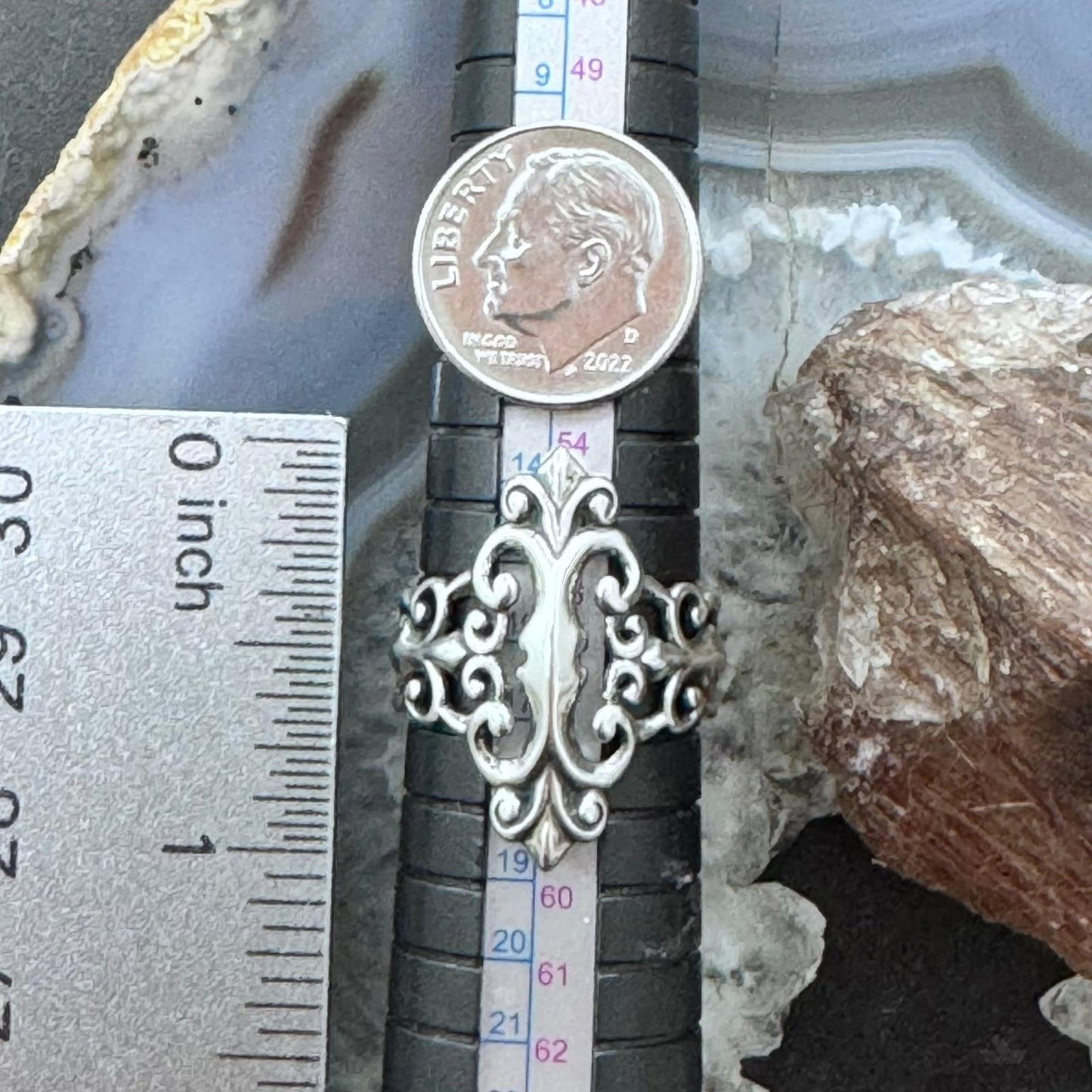 Carolyn Pollack Sterling Silver Gothic Style With Fleur-de-lis Ring For Women