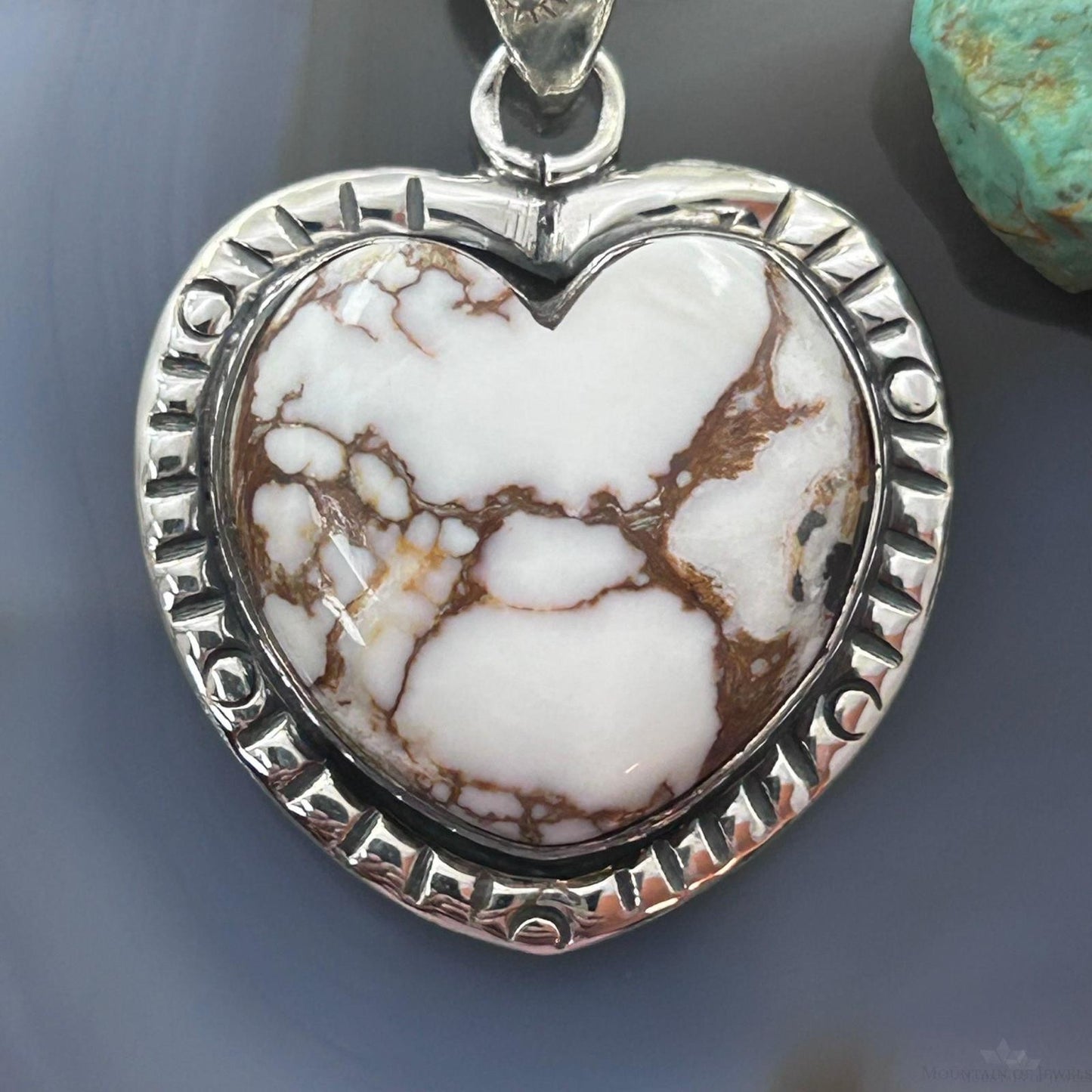 Sterling Silver Southwestern Style Wild Horse Heart Pendant For Women
