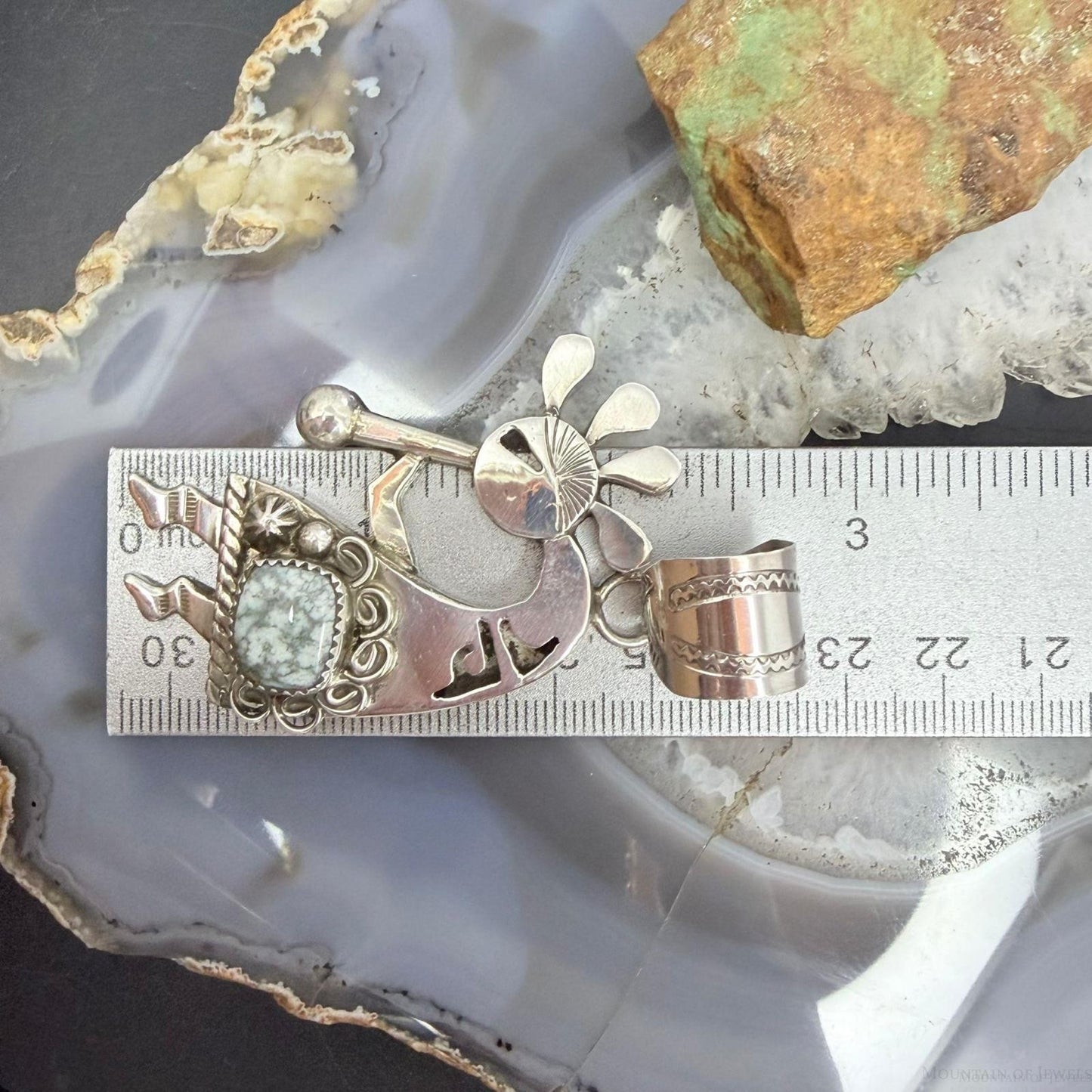 Alonzo Mariano Native American Sterling Silver w/Turquoise Kokopelli Pendant #1