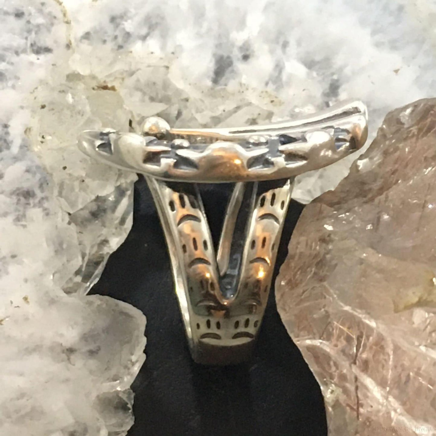 Carolyn Pollack Southwestern Style Sterling Silver Decorated Angel Ring For Women