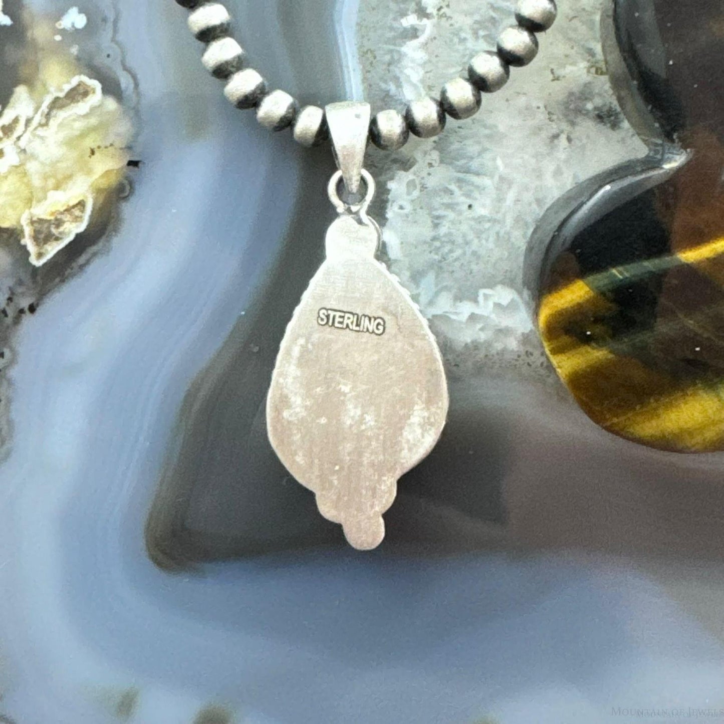 Sterling Silver Southwestern Style Golden Hill Turquoise Decorated Pendant For Women