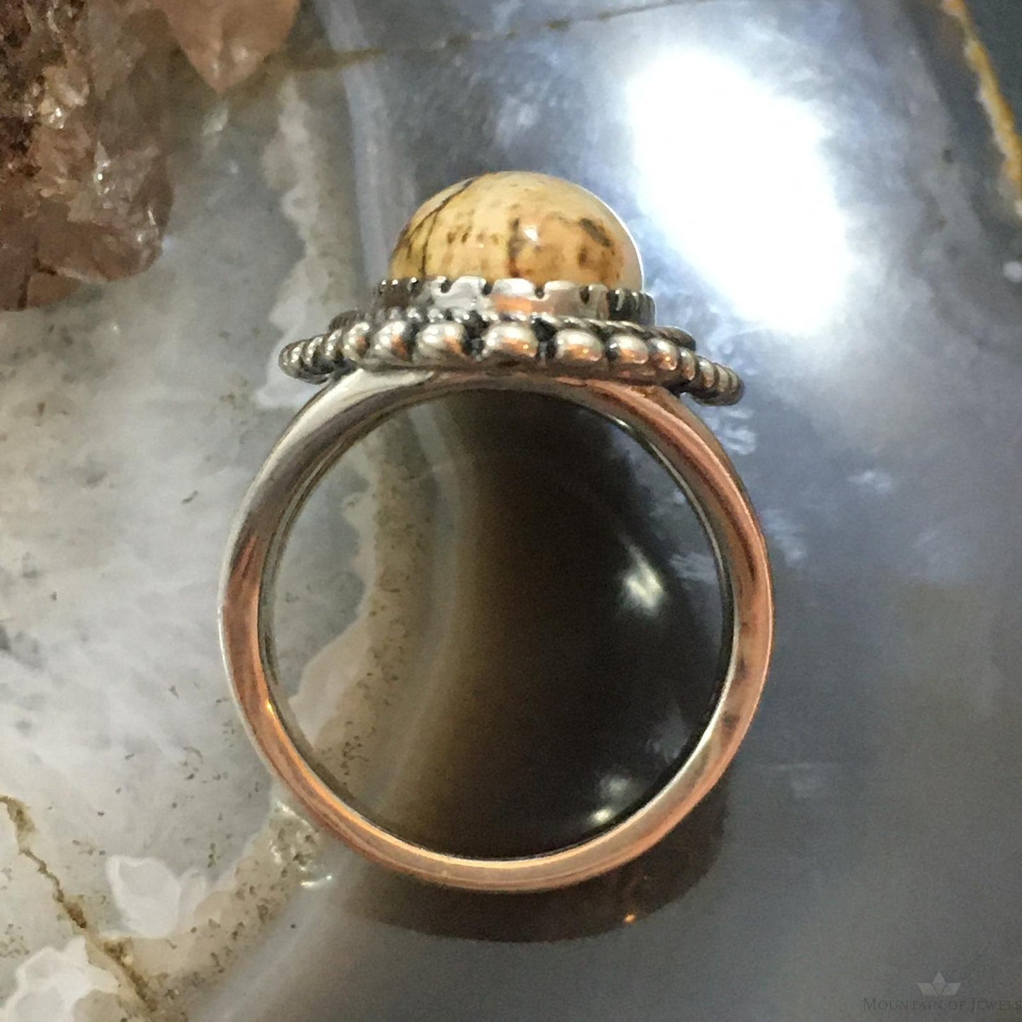 Carolyn Pollack Vintage Sterling Silver Oval Picture Jasper Decorated Ring For Women For Women