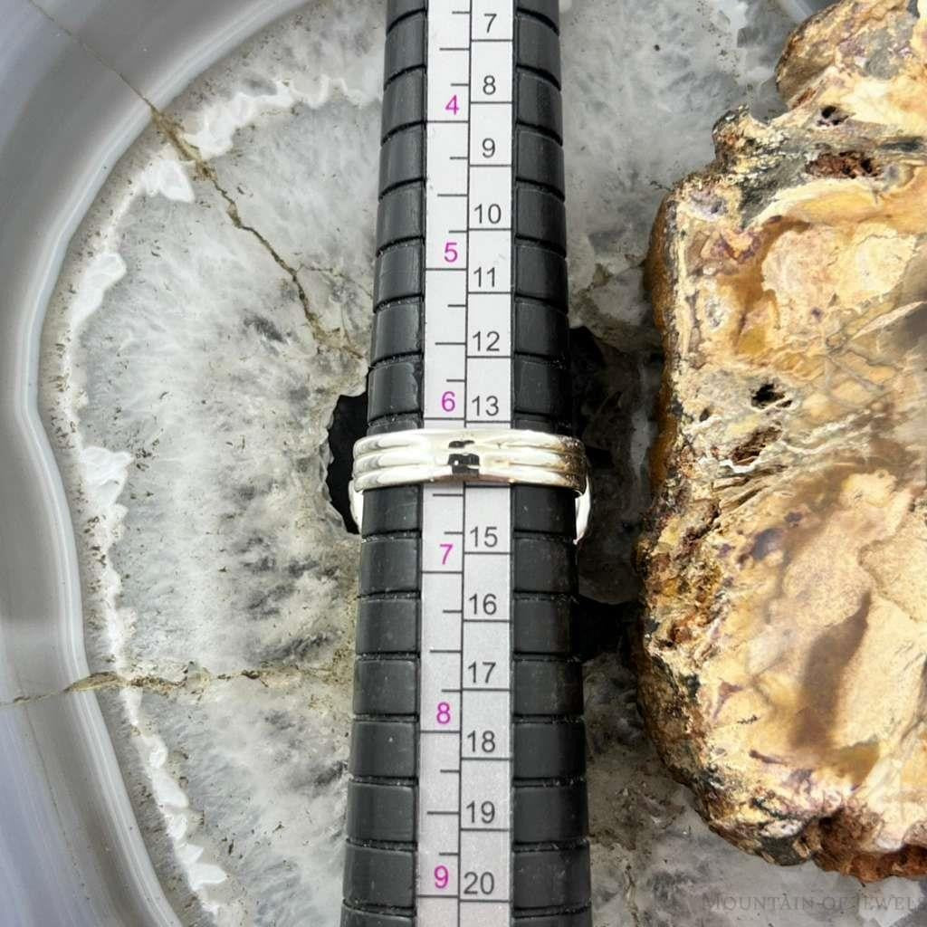 Sterling Silver Southwestern Style Wide Teardrop Dendrite Agate Ring Size 6.5 For Women