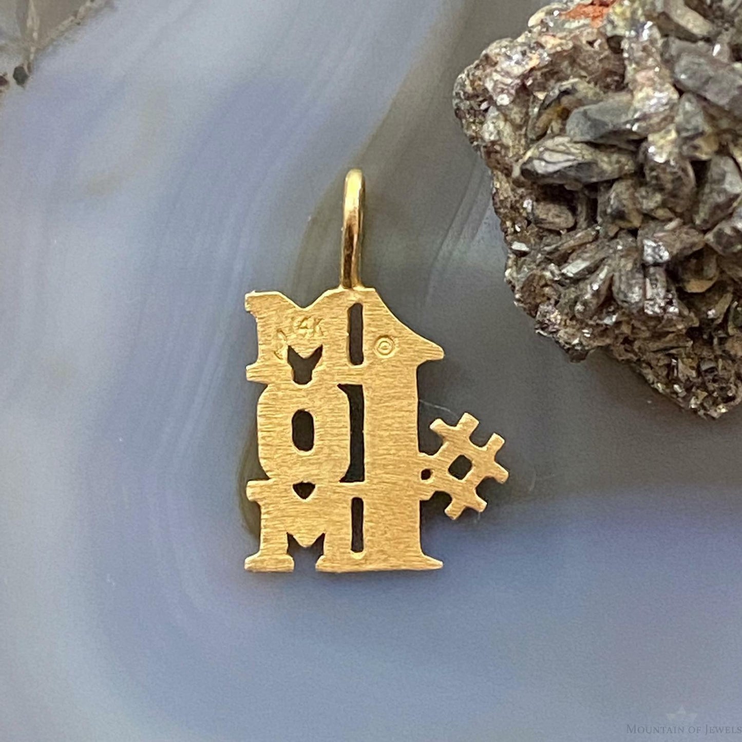 14K Yellow Gold "# 1 Mom" Charm For Women