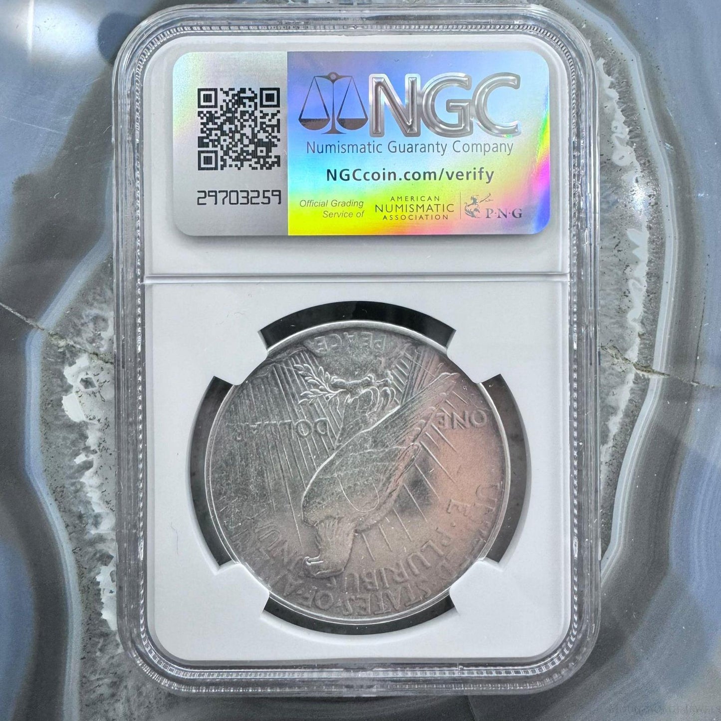1923-D US 90% Peace Silver Dollar NGC AU DETAILS Cleaned #6915774-003DE