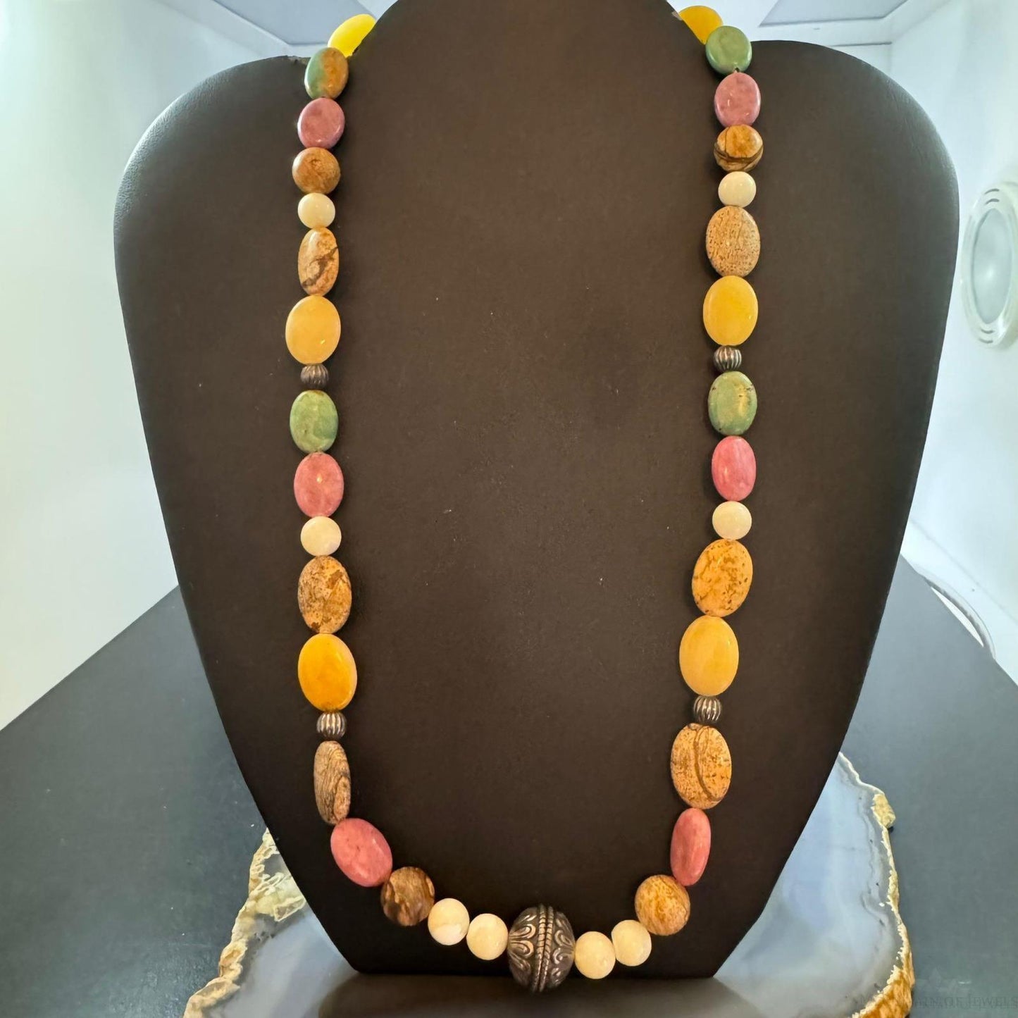 Carolyn Pollack Sterling Silver Multi Pastel Gemstone Beaded Necklace For Women