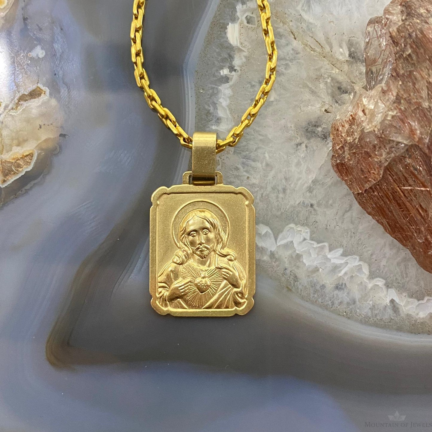 14K Yellow Gold Catholic Religious Unisex Pendant