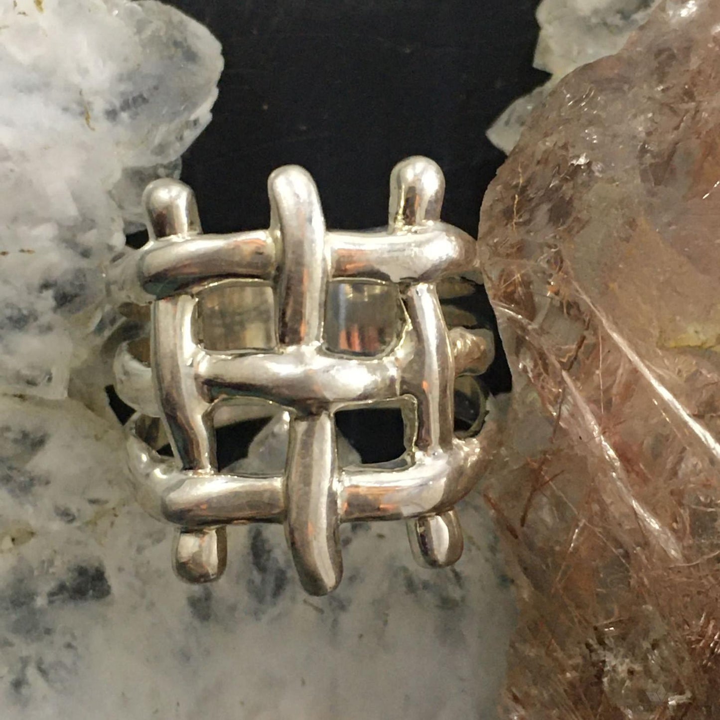 Carolyn Pollack Southwestern Style Sterling Silver Lattice Ring For Women