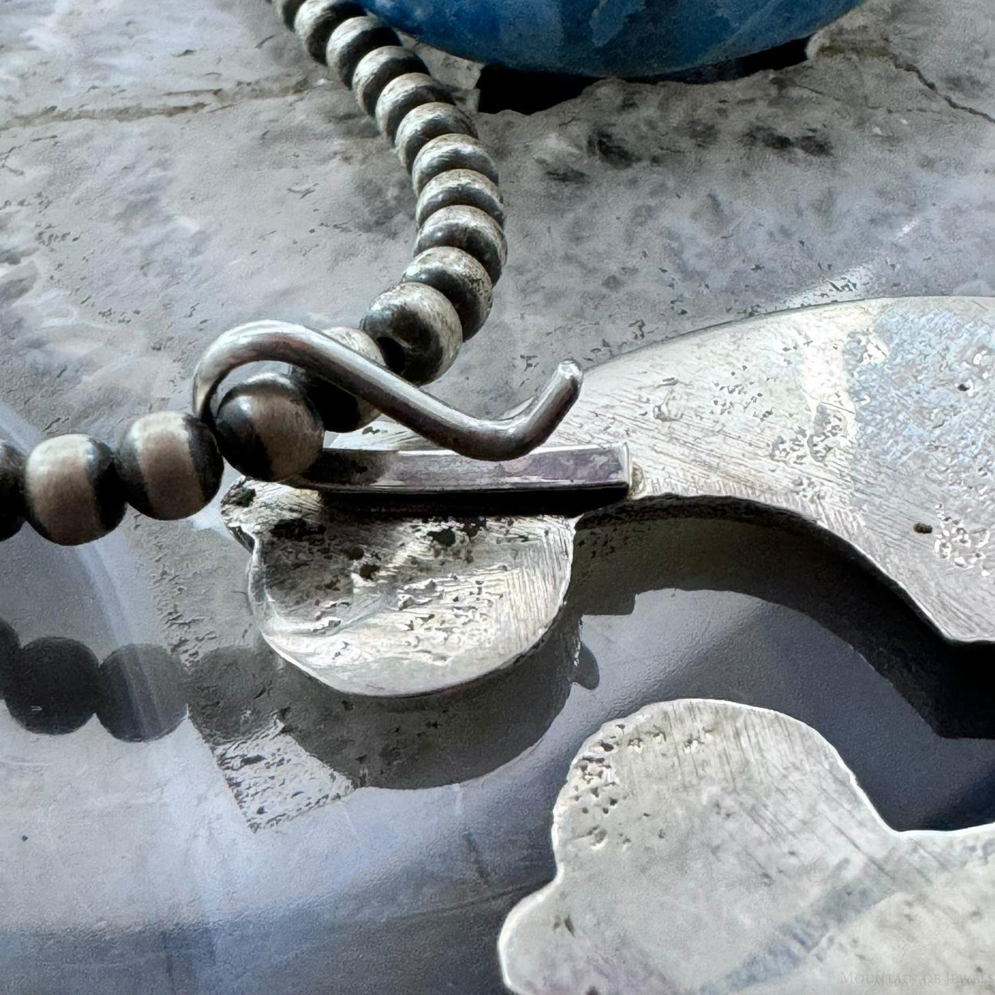 Gary Custer Native American Navajo Sterling Silver Tufa Cast Mother & Child Pendant For Women