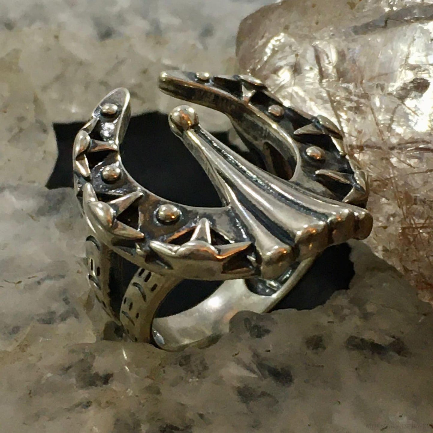 Carolyn Pollack Southwestern Style Sterling Silver Decorated Angel Ring For Women