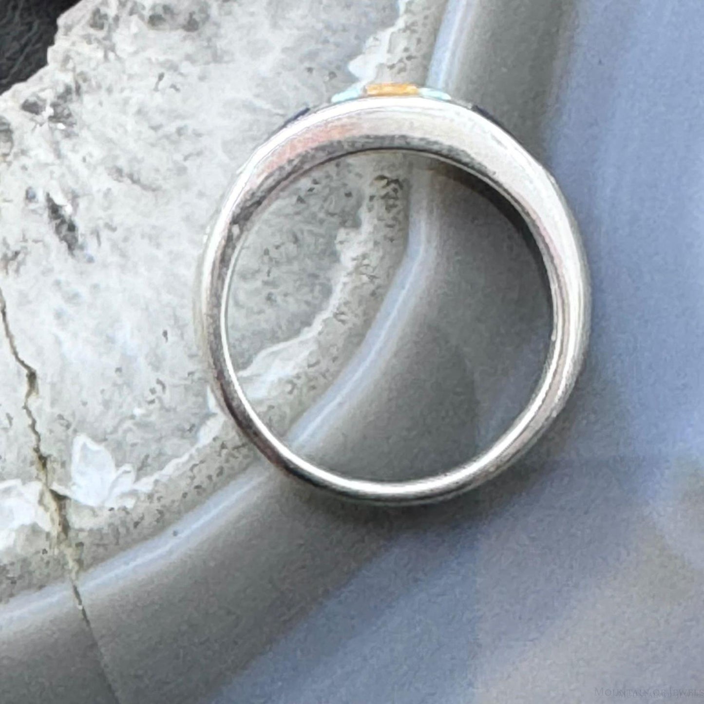 Carolyn Pollack Sterling Silver Multi Gemstone Inlay Thin Band Ring For Women