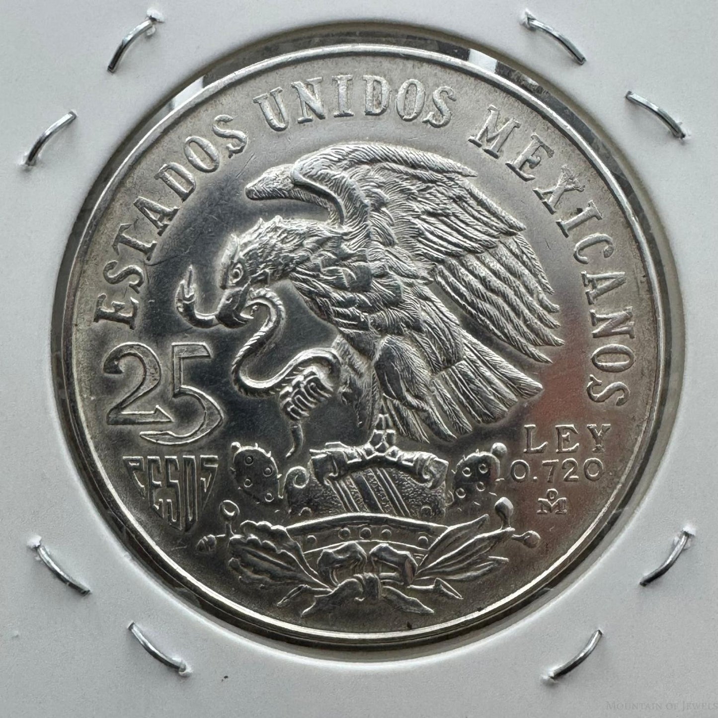 1968 Mexico 72% Silver Olympic Games 25 Pesos VF-XF #7725-1