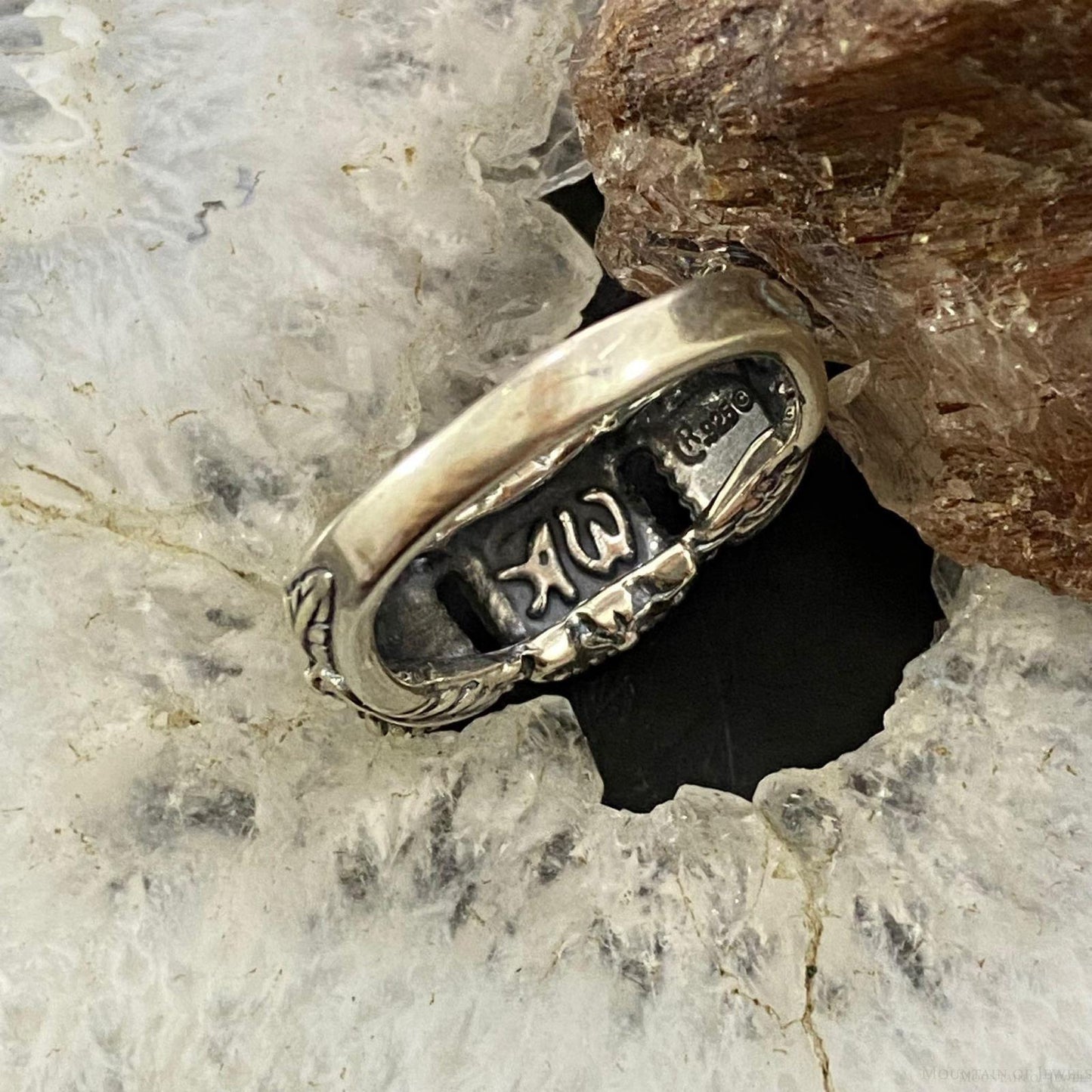 Carolyn Pollack Southwestern Style Sterling Silver Lapis Lazuli & Denim Lapis Decorated Ring For Women