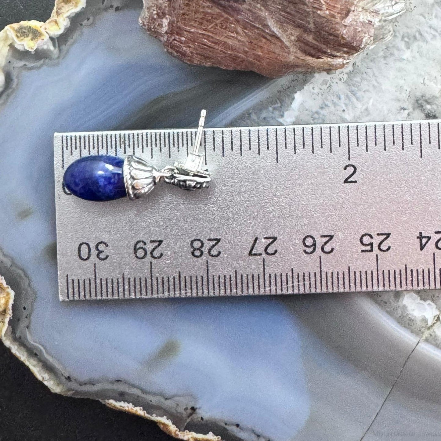 Carolyn Pollack Sterling Silver Oval Sodalite Post Dangle Earrings For Women