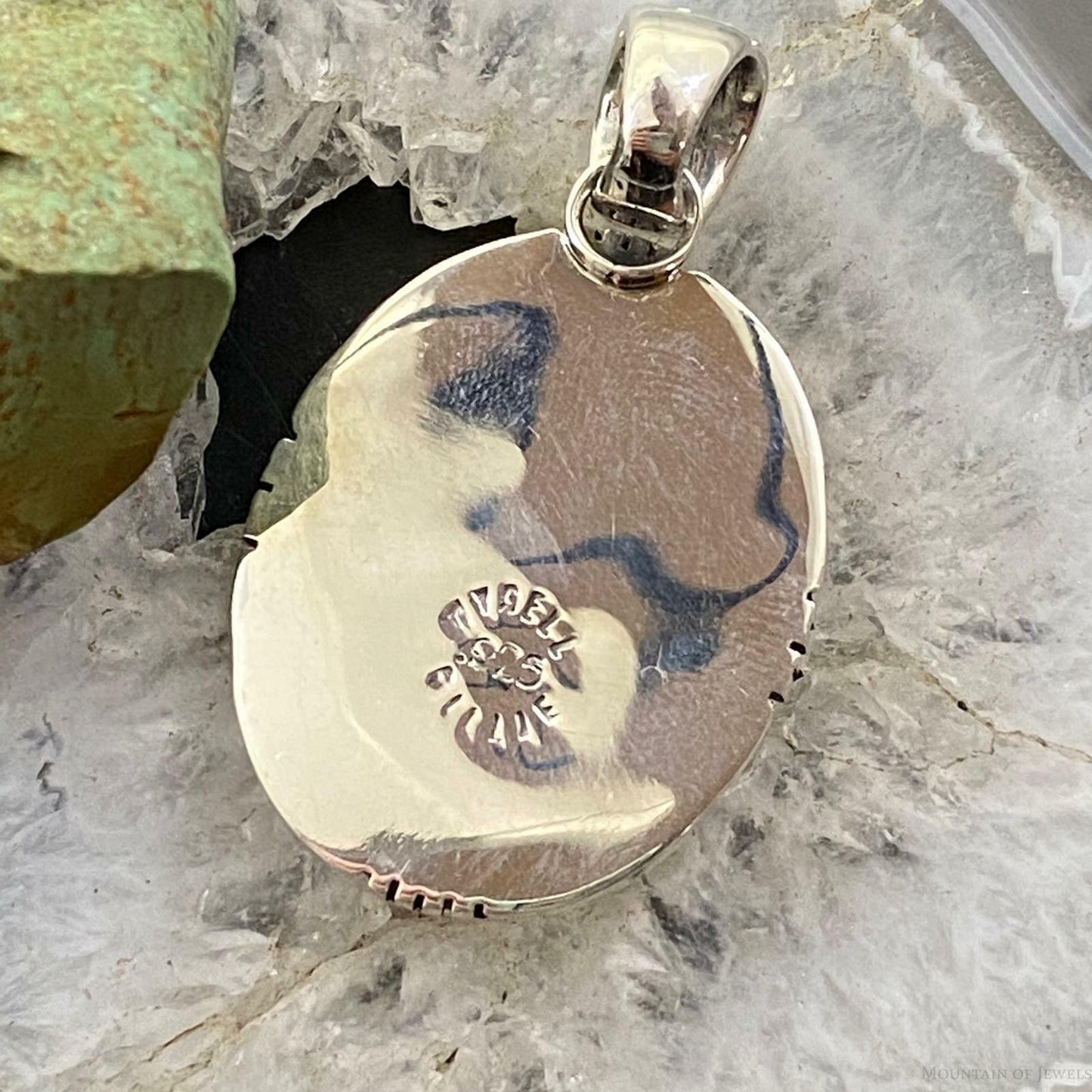 Wydell Billie Sterling Silver Oval Turquoise w/Brown Matrix Unisex Pendant