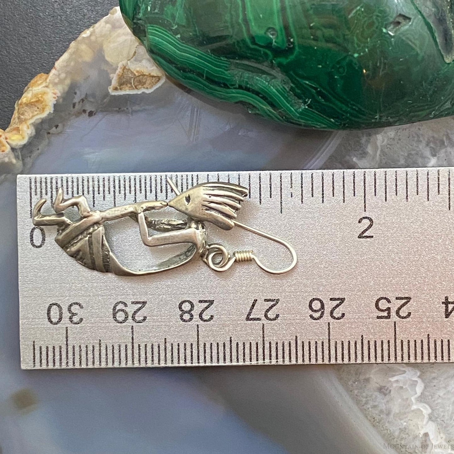 Vintage Native American Sterling Silver Kokopelli Dangle Earrings For Women