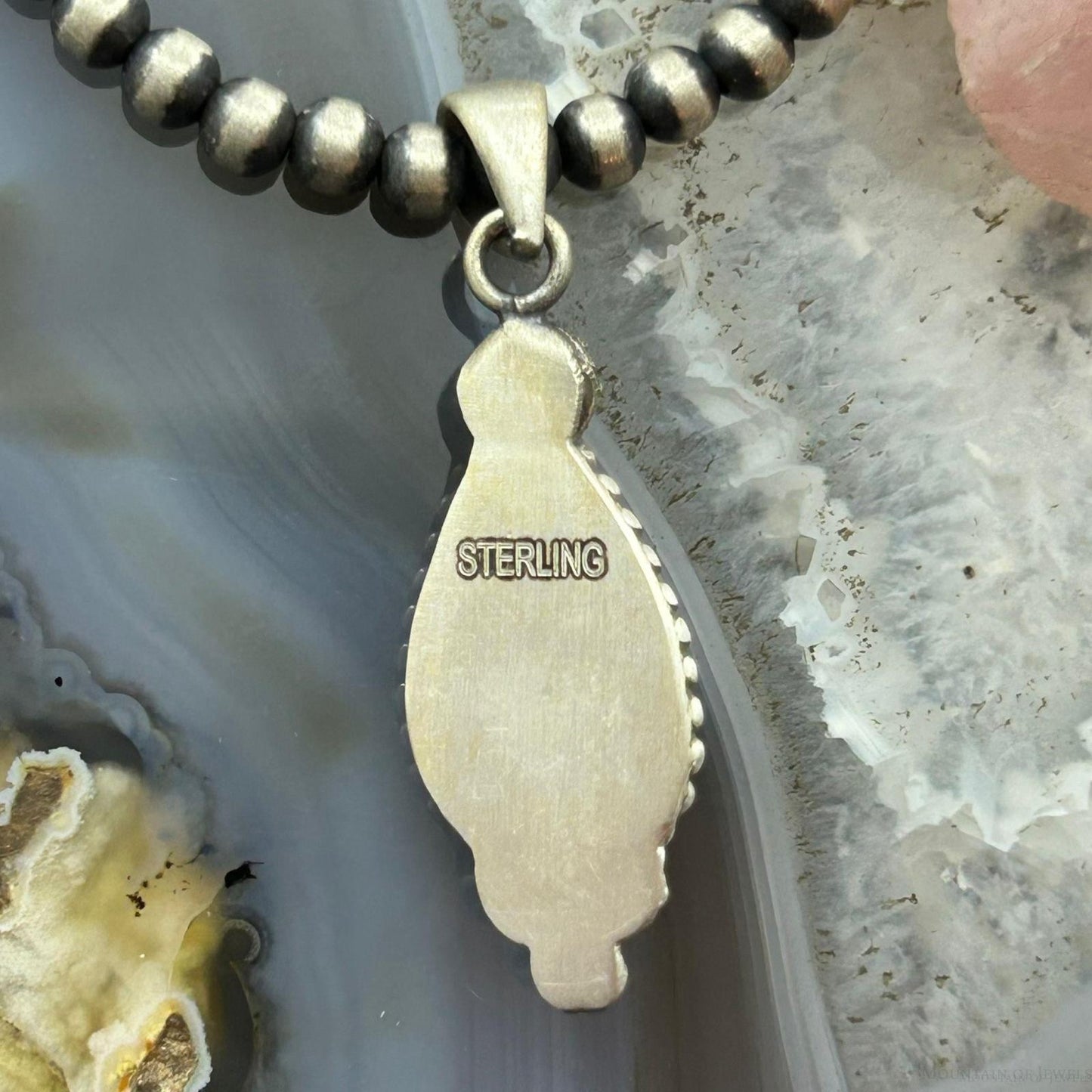 Sterling Silver Southwestern Style Teardrop Golden Hill Turquoise Pendant For Women