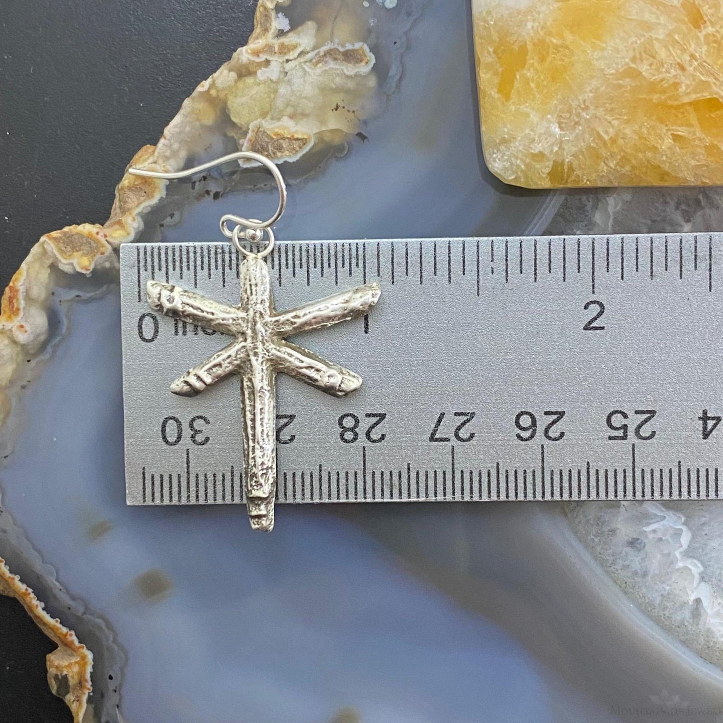 Cheyenne Custer Sterling Silver Tufa Cast Double Sided Dragonfly Earrings