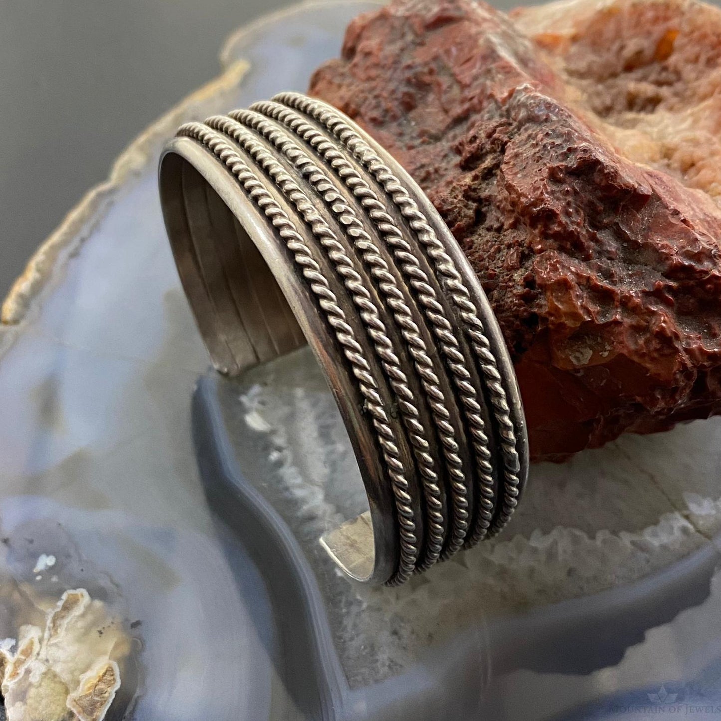 Johnny Frank Vintage Native American Sterling Silver Coil Stackable Bracelet