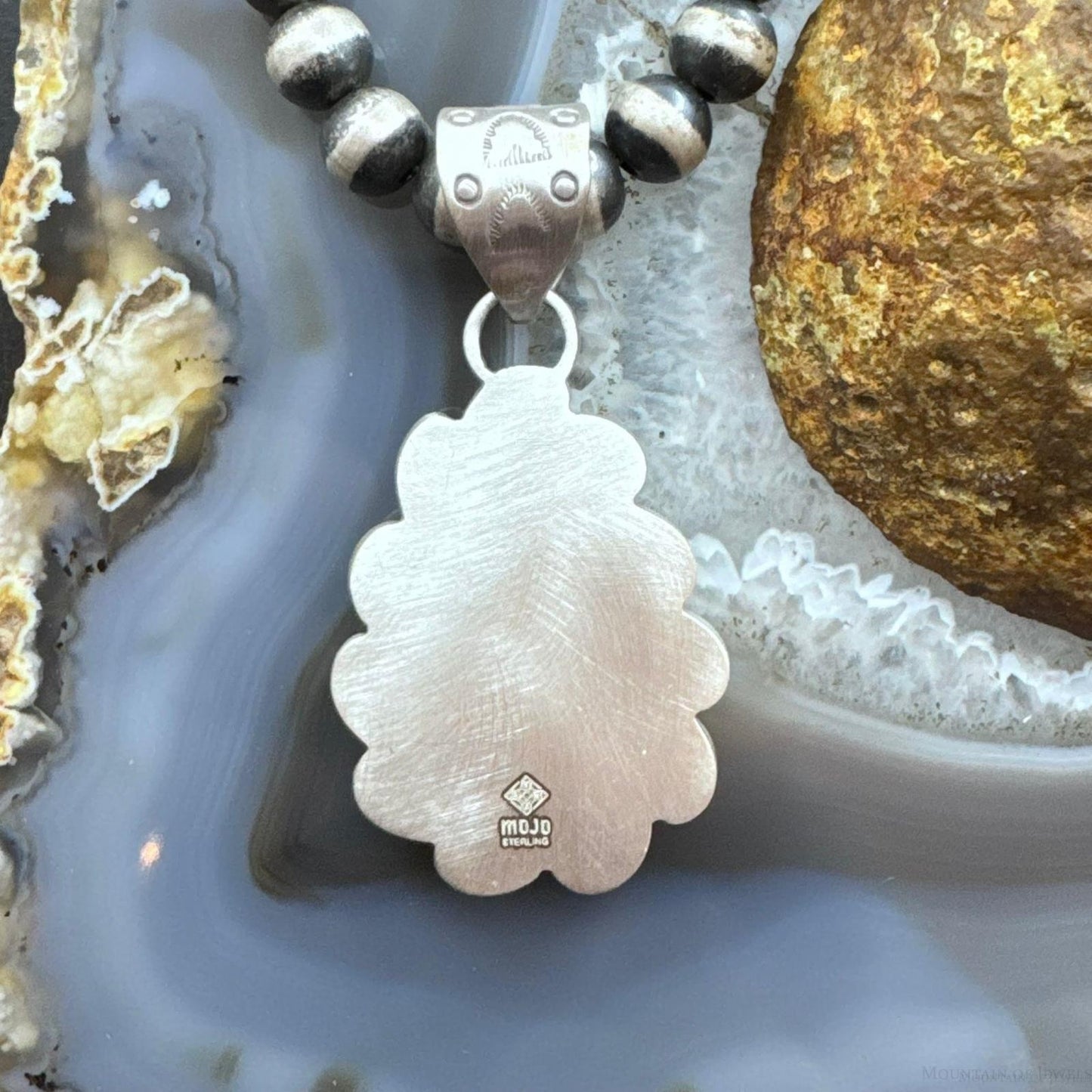 Sterling Silver Southwestern Style Large Teardrop Palomino Pendant For Women