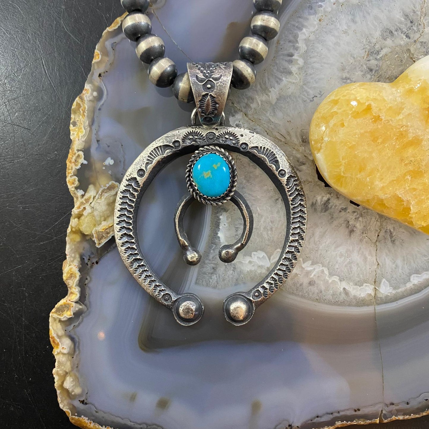 Eva & Linberg Billah Sterling Silver Turquoise Decorated Naja Unisex Pendant #21