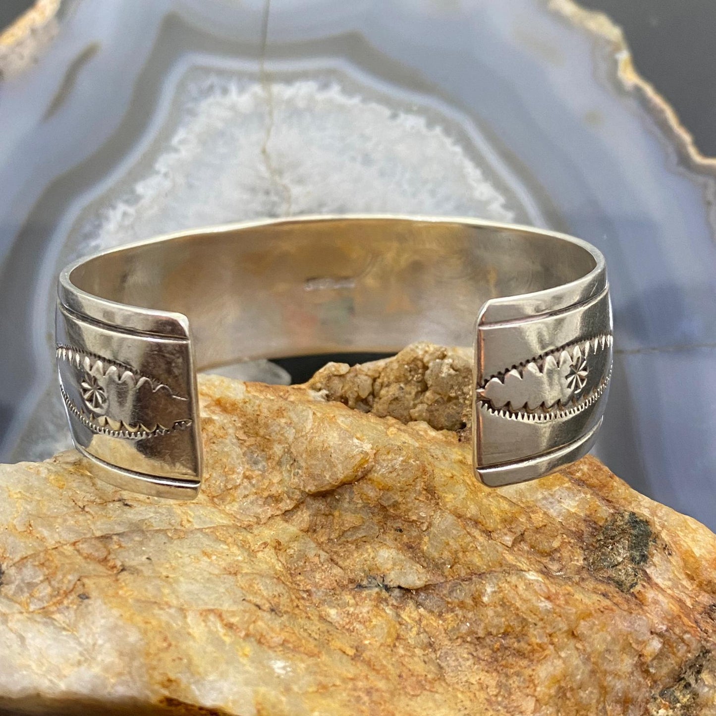 Vintage Native American Sterling Stamped With SW Motifs Bracelet For Women