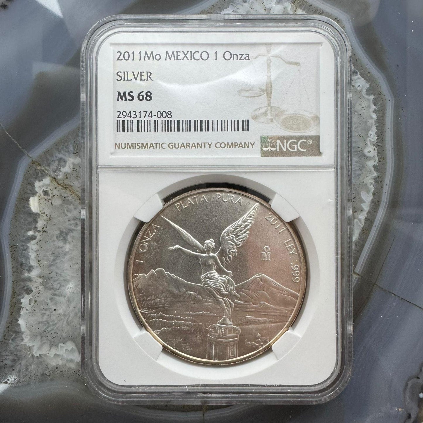 2011 Mexico One Ounce Libertad .999 Fine Silver NGC MS68 #2943174-008 Tonning