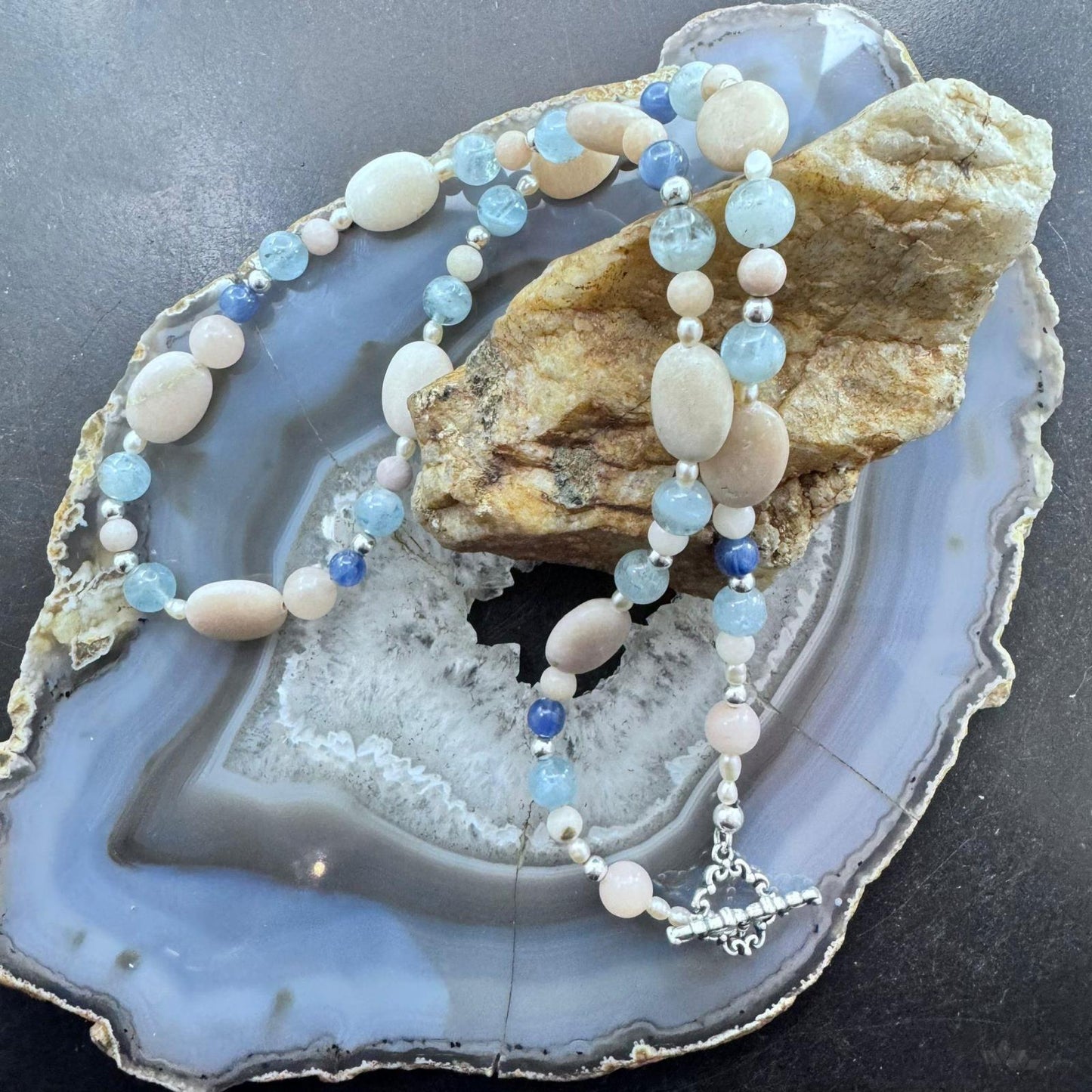 Carolyn Pollack Sterling Silver Beach Tone Multi Gemstone 23" Necklace For Women