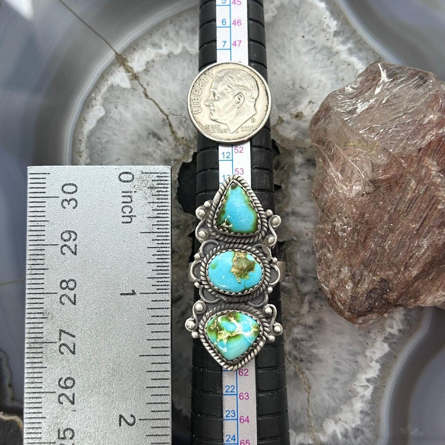 Sterling Silver Southwestern Style Sonora Gold Turquoise Adjustable Ring For Women #1