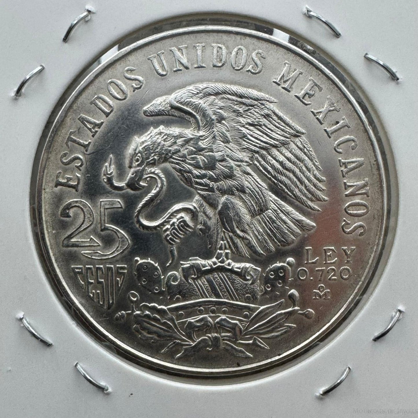 1968 Mexico 72% Silver Olympic Games 25 Pesos VF-XF #7725-2