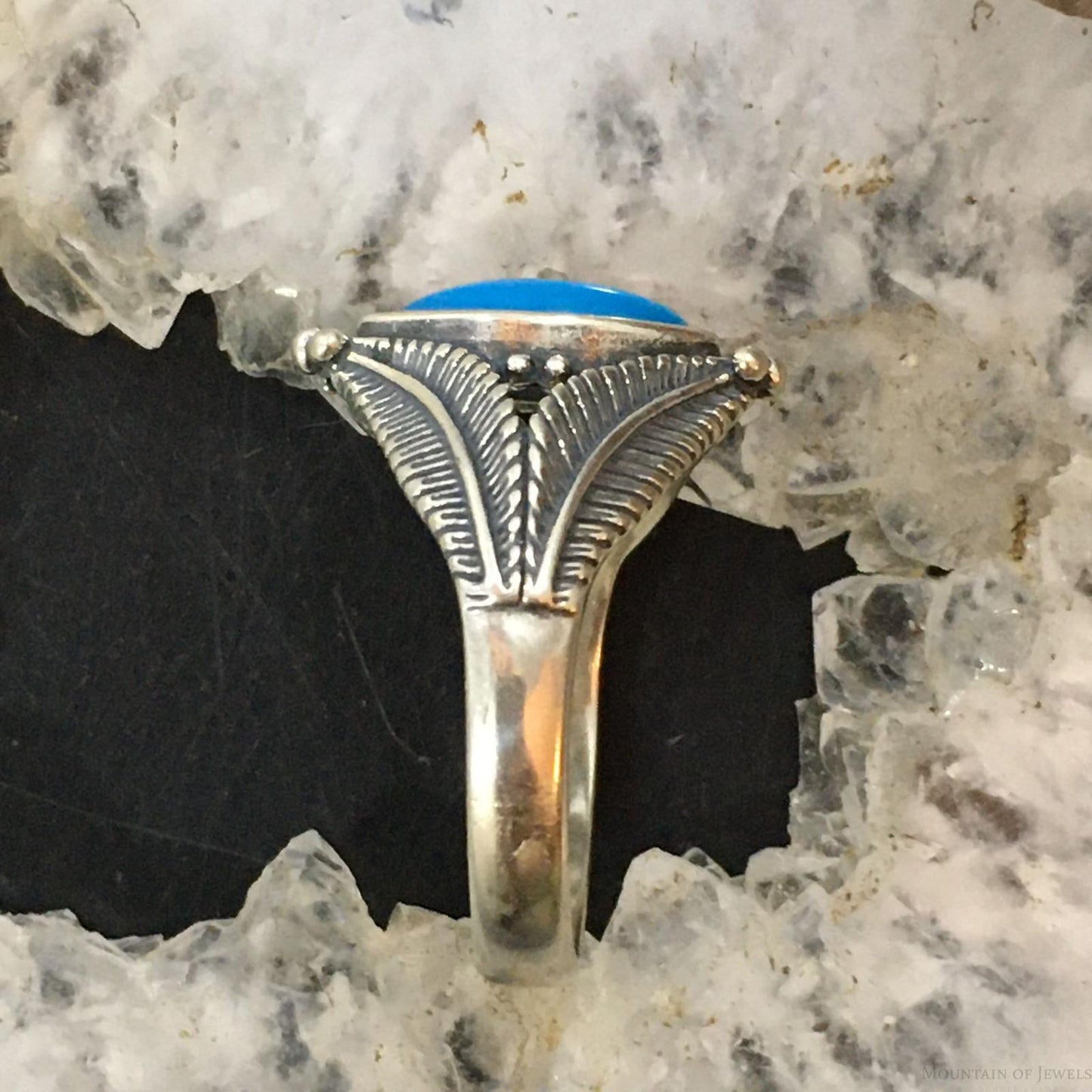Carolyn Pollack Sterling Silver Marquise Sleeping Beauty Turquoise Ring For Women
