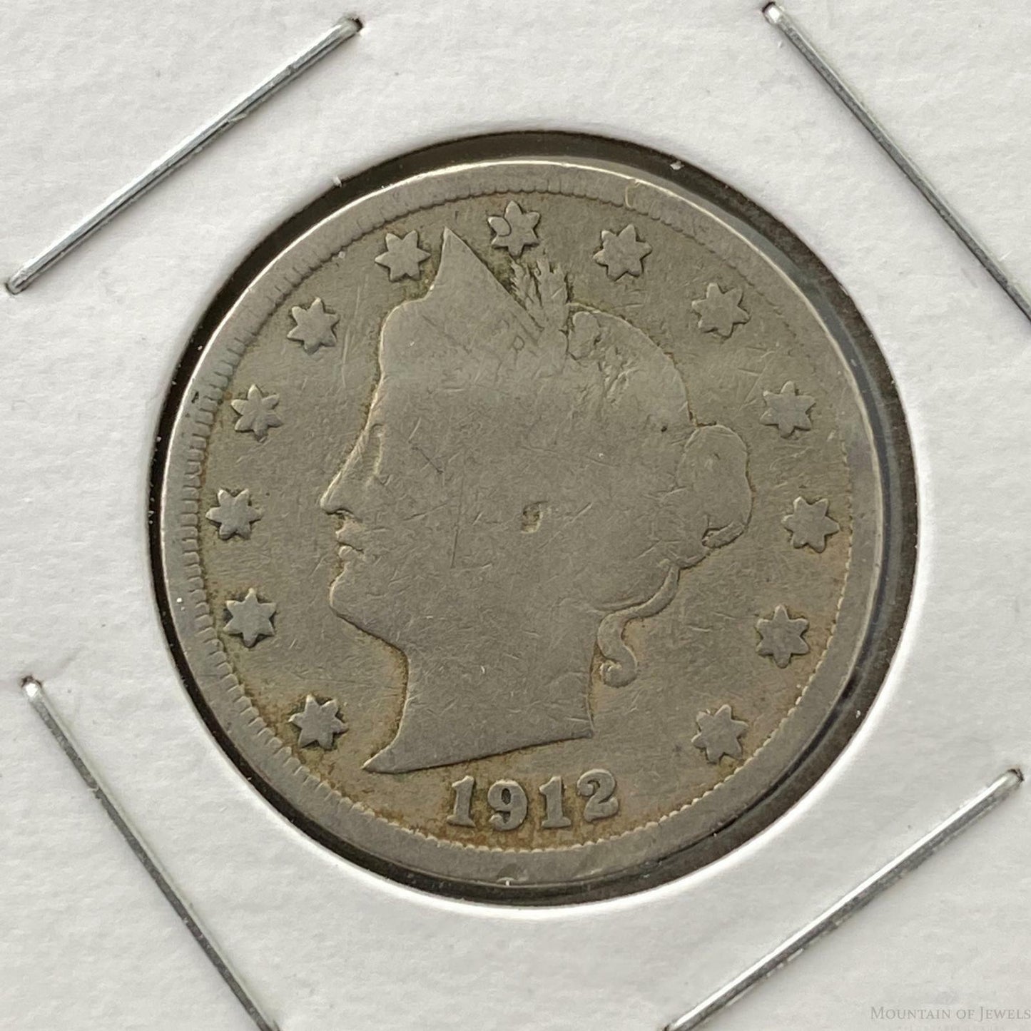 1912 US 5 Cents Liberty Head Nickel Antique Collectible Coin #92920-12