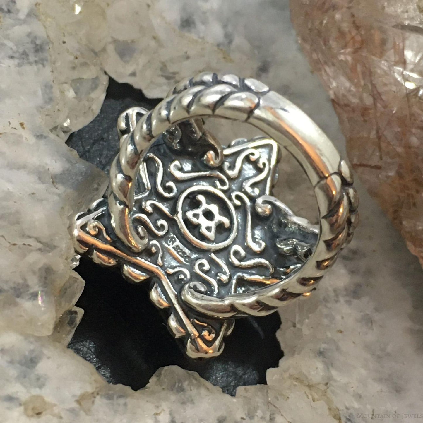Carolyn Pollack Vintage Southwestern Style Sterling Silver Star Shape American Flag Ring For Women