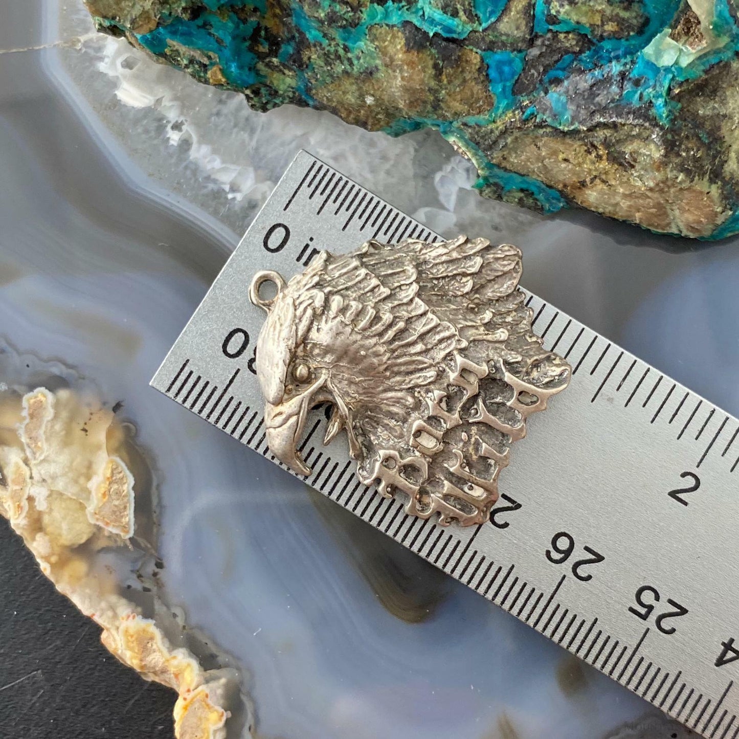 Sterling Silver "Born Wild" Eagle Pendant