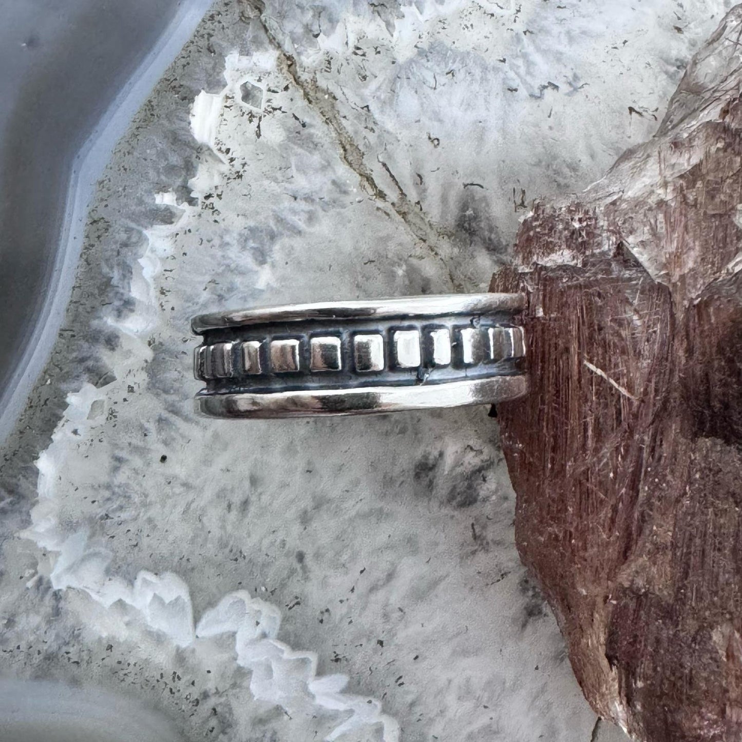 Carolyn Pollack Sterling Silver Southwestern Decorated Unisex Band Ring
