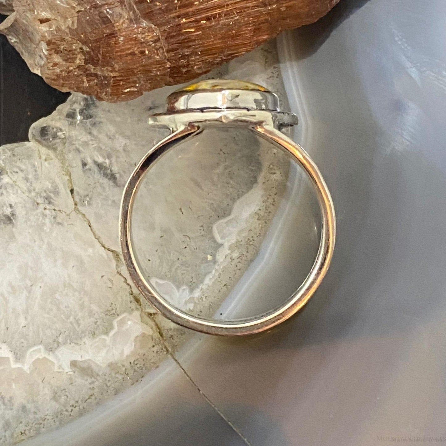 Native American Sterling Silver Bumblebee Jasper Heart Ring Size 9 For Women