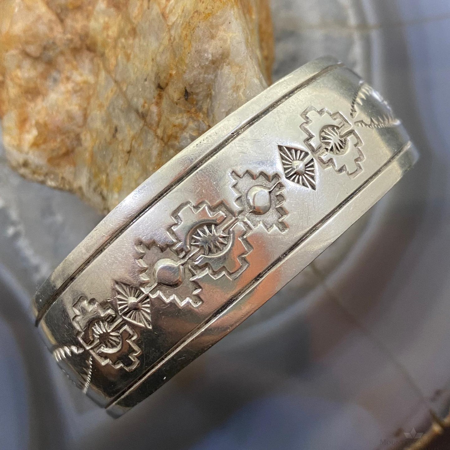 Vintage Native American Sterling Stamped With SW Motifs Bracelet For Women
