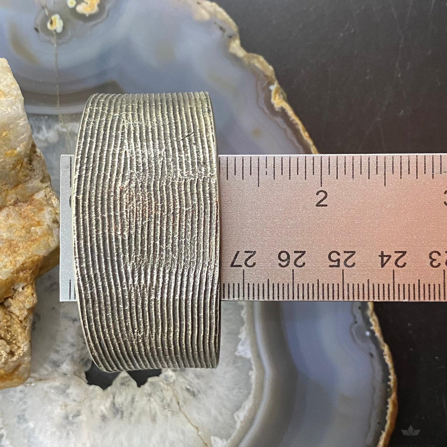 Cheyenne Custer Native American Sterling Silver Tufa Cast Bracelet For Women