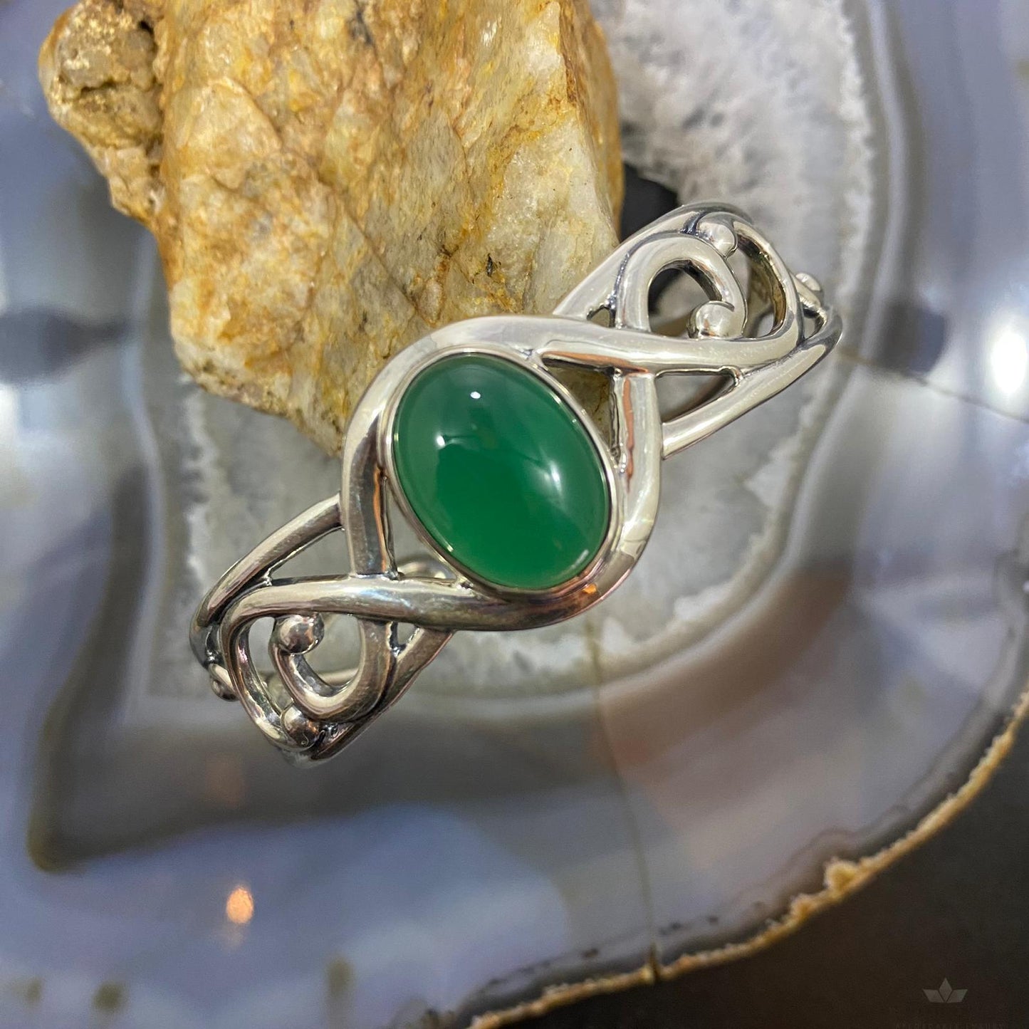 Carolyn Pollack Sterling Silver Paradise Green Chalcedony Bracelet For Women