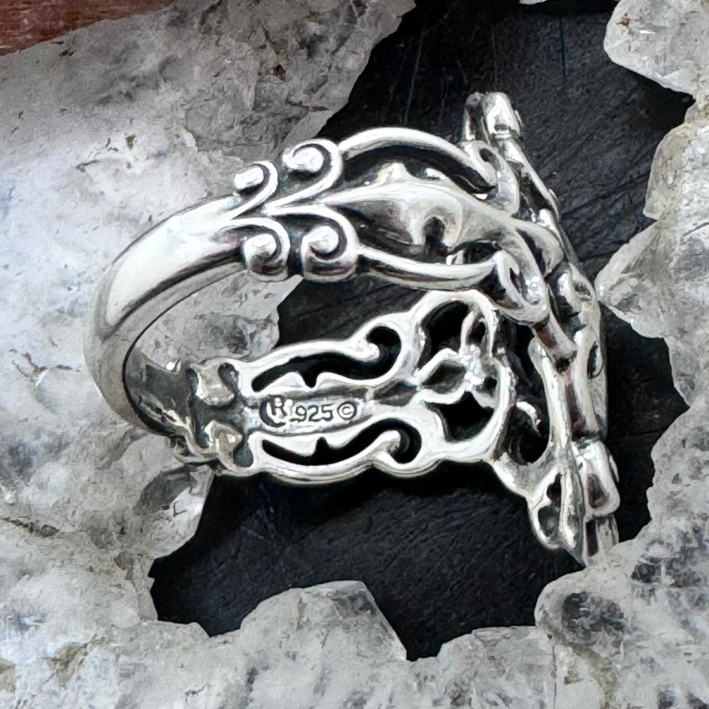 Carolyn Pollack Sterling Silver Gothic Style With Fleur-de-lis Ring For Women