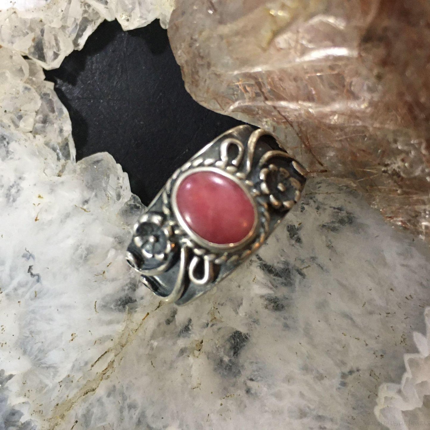 Carolyn Pollack Sterling Silver Oval Rhodonite Ring w/Size Variety For Women