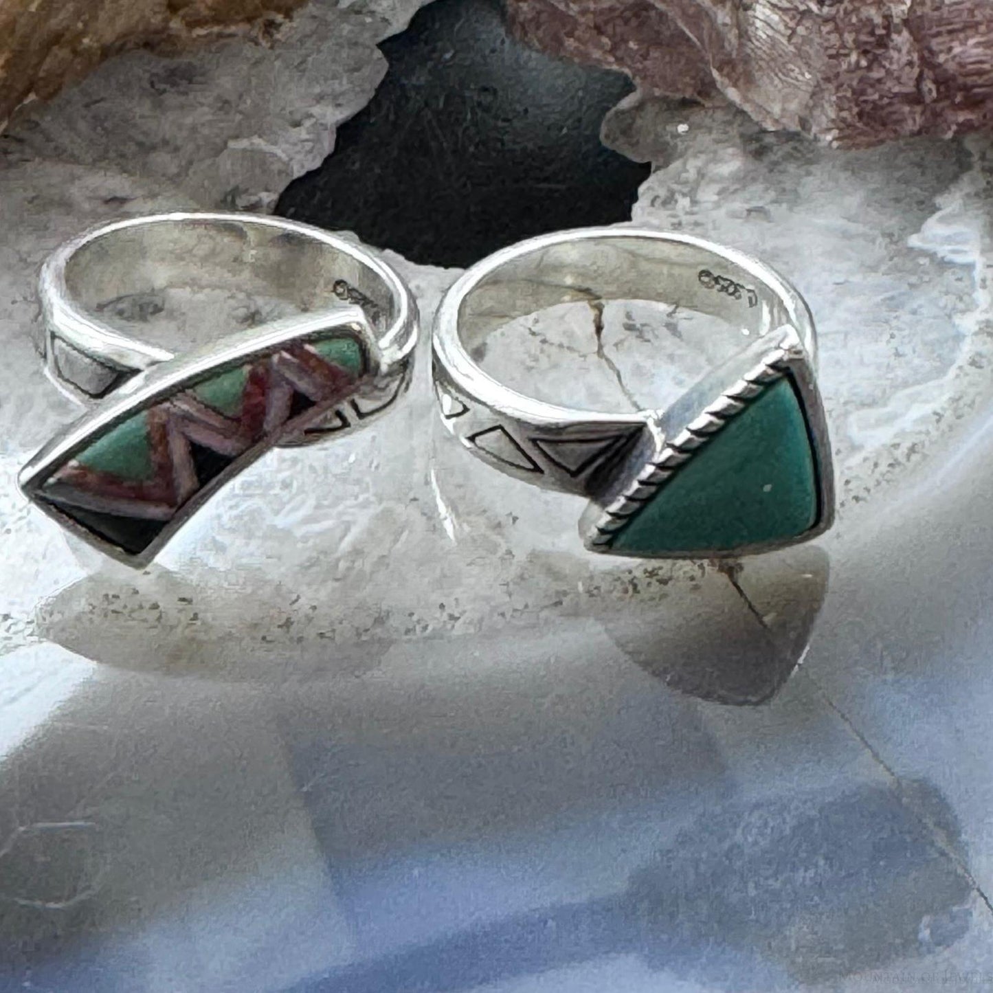 Carolyn Pollack Sterling Silver Turquoise & Multistone Inlay Stackable Rings For Women
