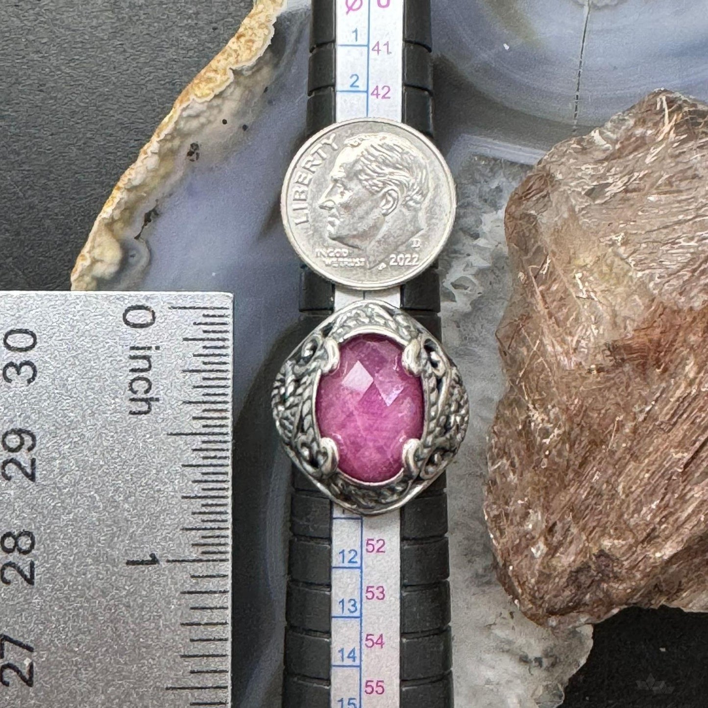 Carolyn Pollack Sterling Silver Oval Ruby Doublet Decorated Ring For Women Size Variety